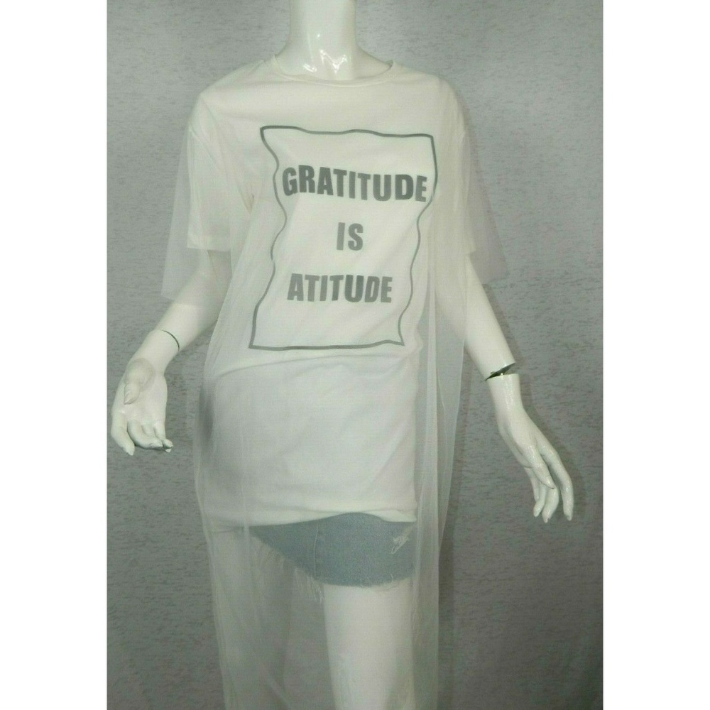 Izzue Graphic Gratitude is Attitude T-Shirt Sz XS - Picture 6 of 8